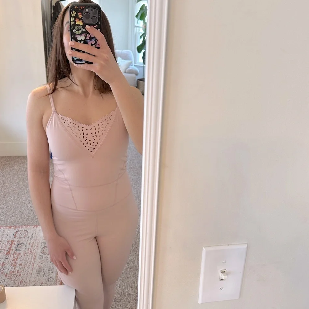 NWOT Free People Movement One Piece with Lace Detail